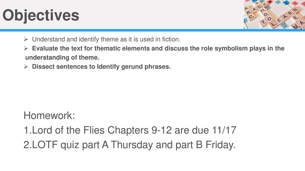 Homework games online lord of the flies